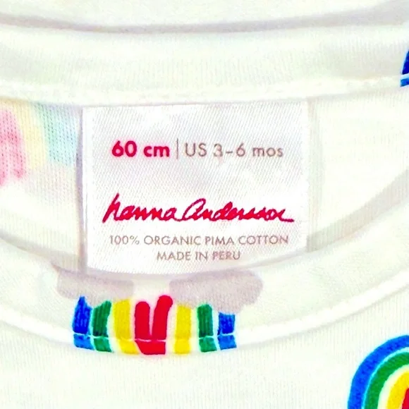 New Hanna Andersson Sleeper Gown Girls 3-6M 60 cm Boys Rainbows Organic Cotton - Picture 3 of 5